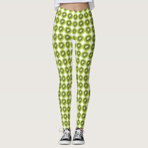 Achtergrond verse kiwi's. Rond snijdpatroon Leggings