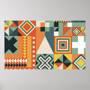 Achtergrond verzameld uit geometrische vormen in e poster