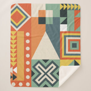 Achtergrond verzameld uit geometrische vormen in e sherpa deken