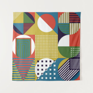 Achtergrond verzameld uit geometrische vormen in e wandkleed