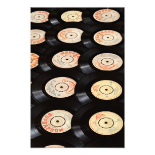 Achtergrond vinylrecords foto afdruk