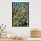 Achtergrond vogels van de speciale uitgave van het poster (Keuken)