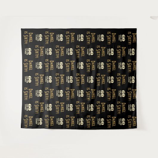 Achtergrond voor 60e verjaardagsfeest | Step en Re Wandkleed (Voorkant (horizontaal))