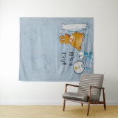 Achtergrond voor Cute Teddy Bear Baby Shower Wandkleed (In Situ (horizontaal))