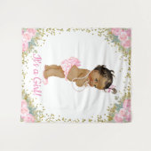 Achtergrond voor een Amerikaanse Afrikaanse babyme Wandkleed (Voorkant (horizontaal))