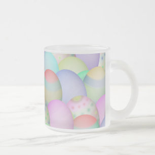 Achtergrond voor gekleurde paaseieren matglas koffiemok