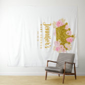 Achtergrond voor prinsesjes baby shower, fotohokje wandkleed (In Situ (horizontaal))