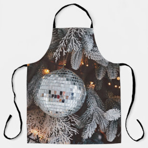 Achtergrond voor versieringen met kerstlicht schort