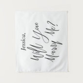 Achtergrond Voorstel Aangepaste Naam Wil Je Met Me Wandkleed (Voorkant)