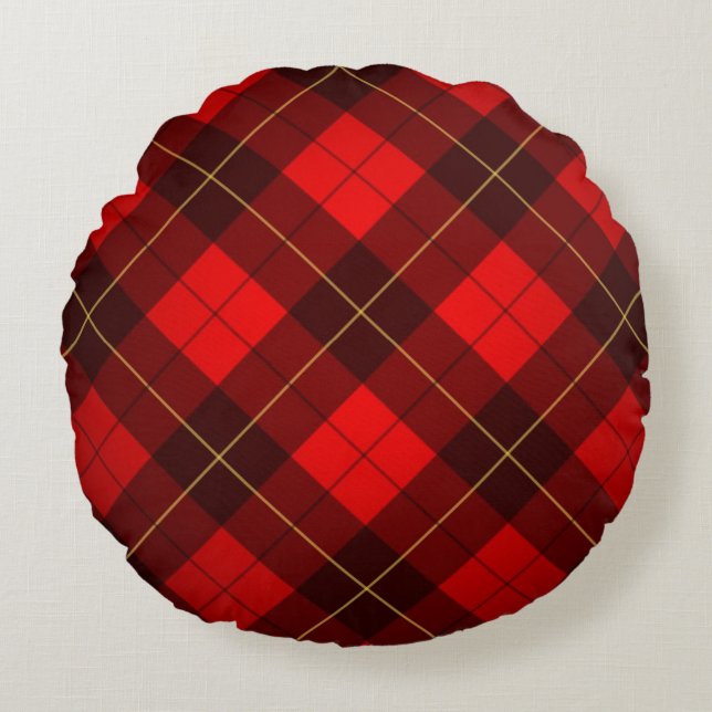 Achtergrond Wallace tartan Rond Kussen (Voorkant)