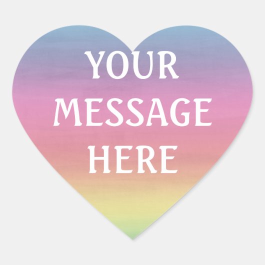 Achtergrond waterverf - Pas uw eigen achtergrond a Hart Sticker (Voorkant)