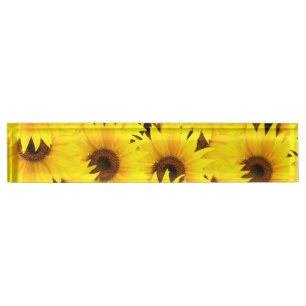 Achtergrond zonnebloemen naambordje