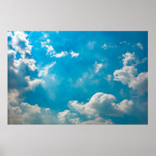 Achtergrondabstract aan de troebele en blauwe heme poster
