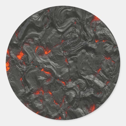 achtergrondeffect vulkanische Lava Ronde Sticker (Voorkant)