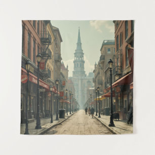 Achtergronden ( geïnspireerde stadscène) wandkleed