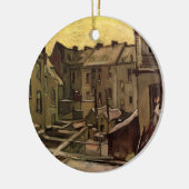 Achtergronden van oude huizen door Vincent van Gog Keramisch Ornament (Links)