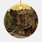 Achtergronden van oude huizen door Vincent van Gog Keramisch Ornament (Achterkant)