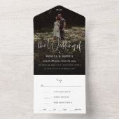 Achtergrondfoto Minimale bruiloft All In One Uitnodiging (Binnen)