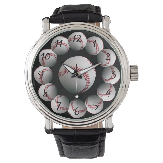Achtergrondhorloge Baseball Horloge (Voorkant)