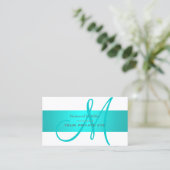 Achtergrondkleur Aqua Blue/DIY Visitekaartje (Staand voorkant)
