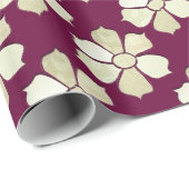  achtergrondkleur - Ivory Fabric Flowers Cadeaupapier (Rol Hoek)