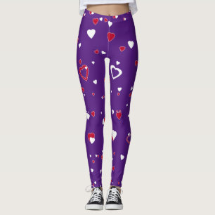 Achtergrondkleur rood wit hart aanpassen leggings