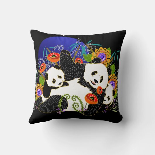 Achtergrondkleur van BINDI PANDAS-kussen voor het  Kussen (Achterkant)