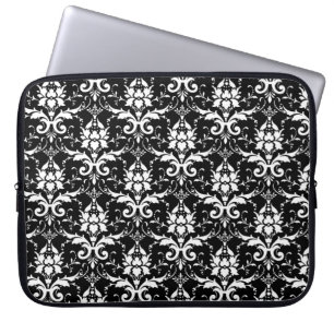 achtergrondkleur Witte Damask Laptop Sleeve