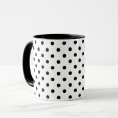 achtergrondkleur zwarte poolpunt mok (Voorkant links)