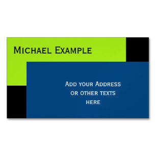 Achtergrondkleurblokkering - groen en blauw voorja magnetisch visitekaartje