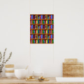 Achtergrondpatroon bibliotheek boekbalk voor lezer poster (Keuken)