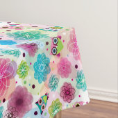 Achtergrondpatroon Cute flower owl Tafelkleed (Voorbeeld)