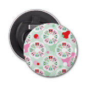 achtergrondpatroon pastelbloem button flesopener (Voorkant)