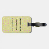 Achtergrondpatroon poka-dot bagagelabel (Achterkant horizontaal)