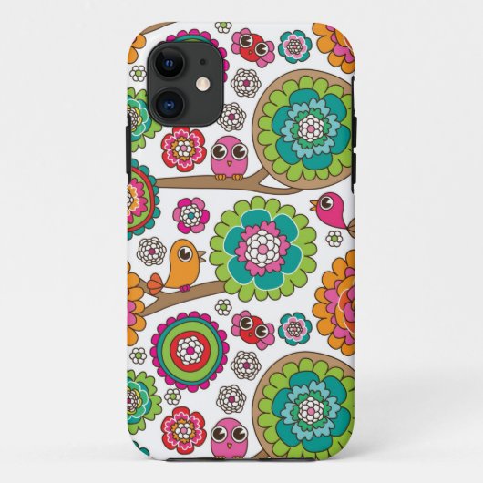achtergrondpatroon van doodbloemen Case-Mate iPhone case (Achterkant)