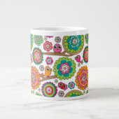 achtergrondpatroon van doodbloemen extra grote beker (Voorkant)