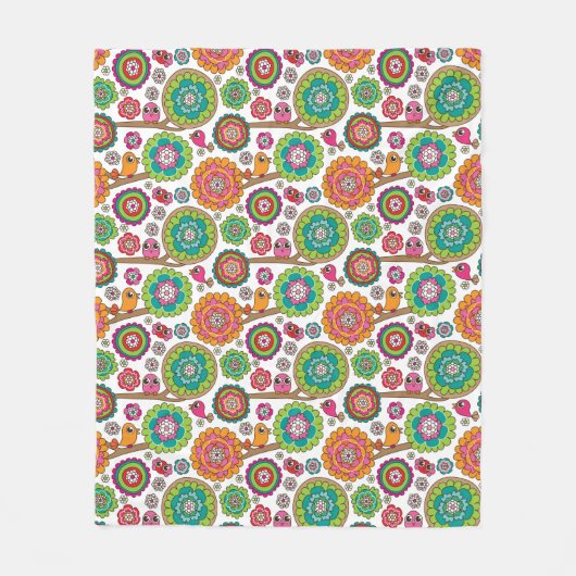 achtergrondpatroon van doodbloemen fleece deken (Voorkant)