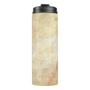 achtergrondpatroon van florale grunge thermosbeker