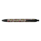 Achtergrondpatroon van kleurrijke uil zwarte inkt pen (Achterkant)