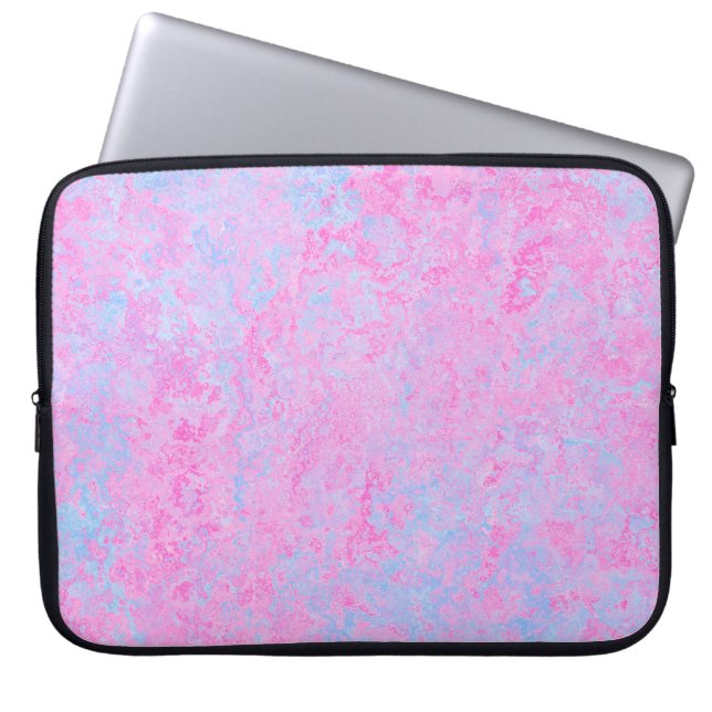 Achtergrondstructuur roze lichtblauw laptop sleeve (Voorkant)