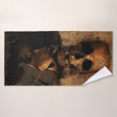 Achtergrondtextuur van de schedel van het man badhanddoek (Badhanddoek)