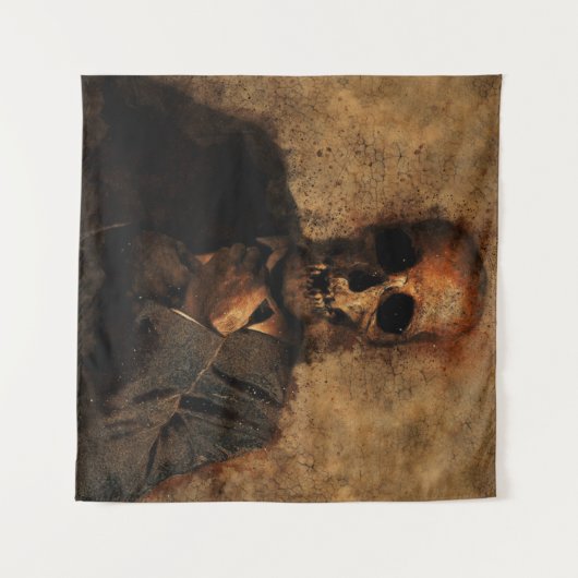 Achtergrondtextuur van de schedel van het man wandkleed (Voorkant (horizontaal))