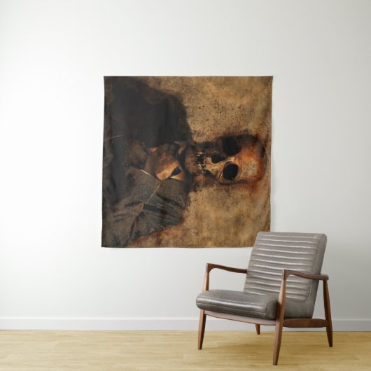 Achtergrondtextuur van de schedel van het man wandkleed (In Situ (horizontaal))