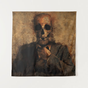 Achtergrondtextuur van de schedel van het man wandkleed