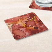 achtergrondwaterverf 3 vierkante kartonnen onderzetter (Schuin)