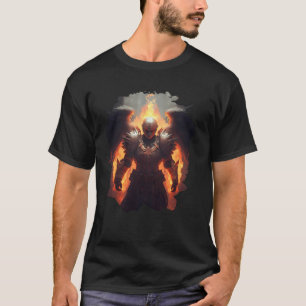 Achterkant Engel van Vuur met Vlammen van de Hel T-shirt