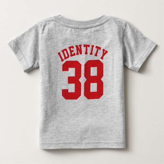 Achterkant grijs en rood Baby | Sport Jersey Desig (Achterkant)