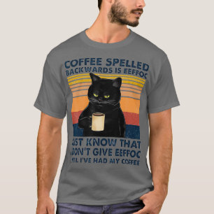 Achterkant koffie Drink EFFOC Cat T-shirt