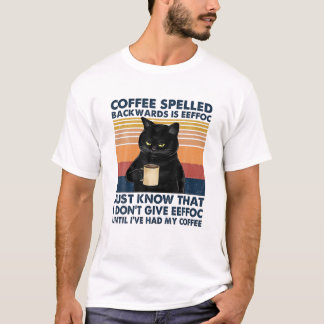 Achterkant koffie is Eeffoc Blackcat Drinki T-shirt