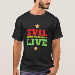 Achterkant met behulp van het aambeeld is live t-shirt